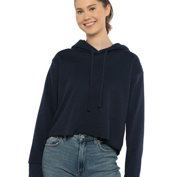 Women's Laguna Sueded Raw Edge Crop Hoodie Thumbnail
